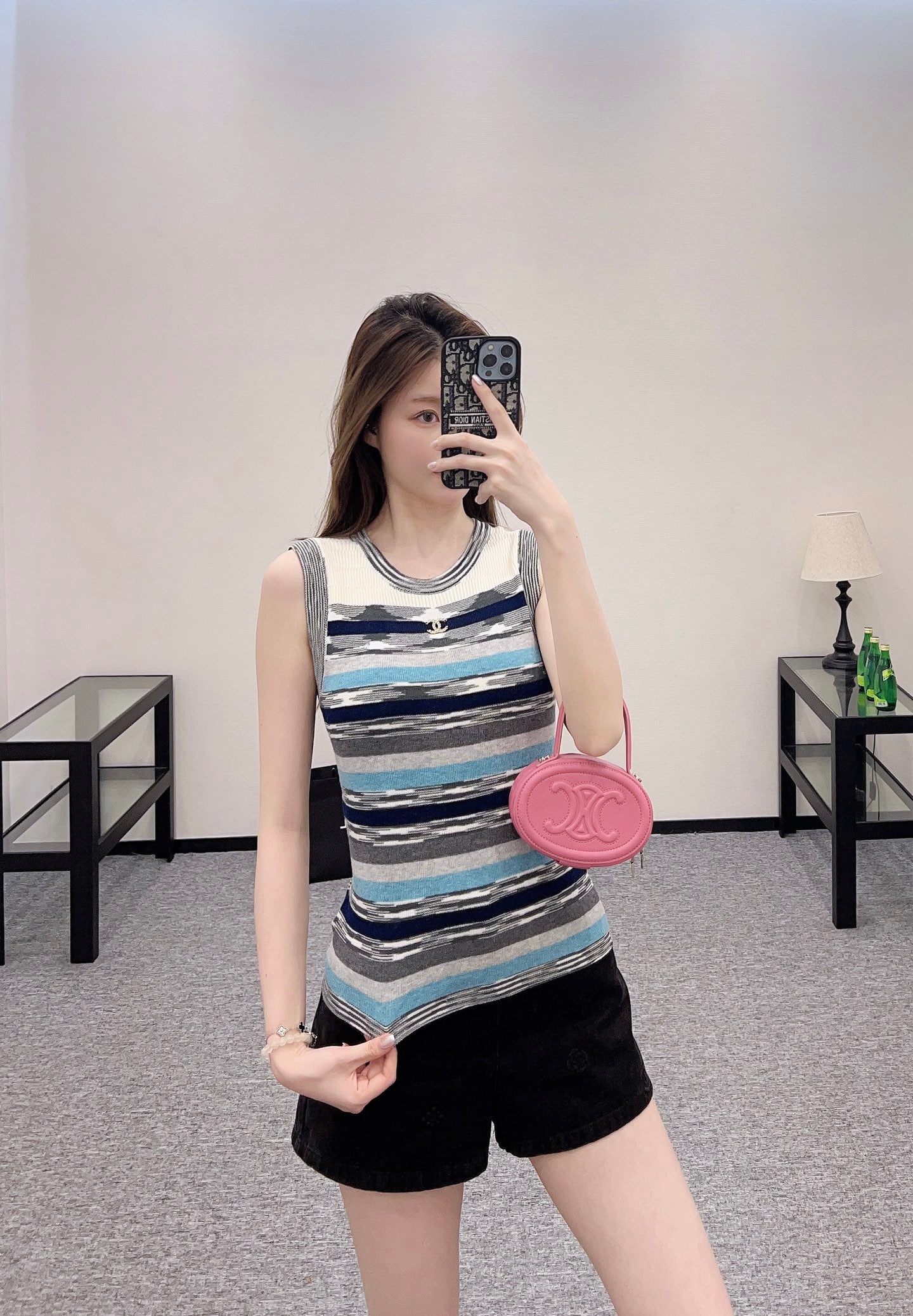C*♥2025 new products Striped knitted vest