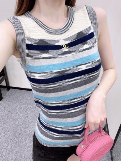 C*♥2025 new products Striped knitted vest