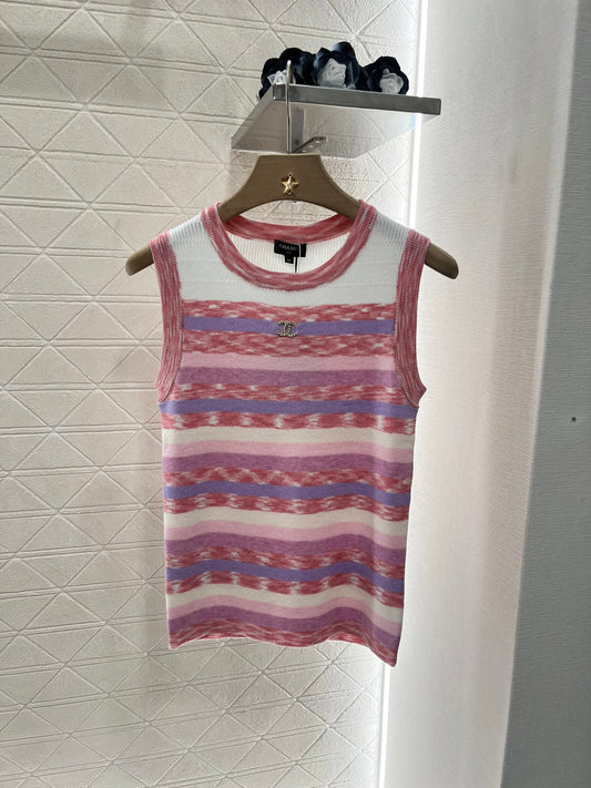 C*♥2025 new products Striped knitted vest