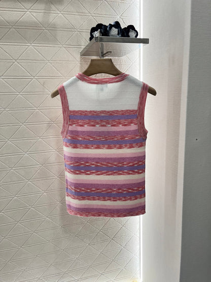 C*♥2025 new products Striped knitted vest