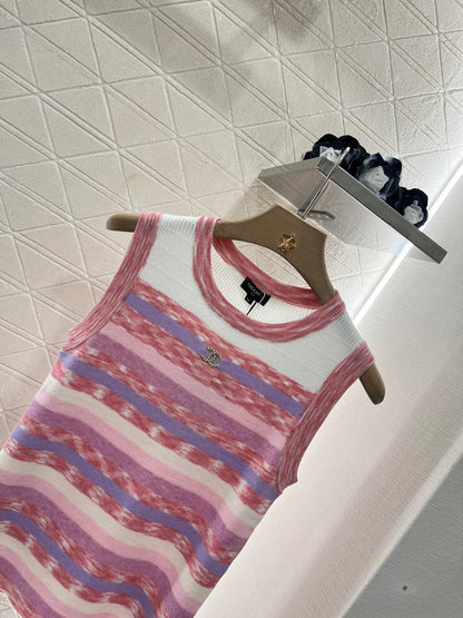 C*♥2025 new products Striped knitted vest