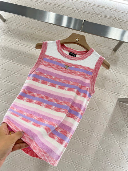 C*♥2025 new products Striped knitted vest