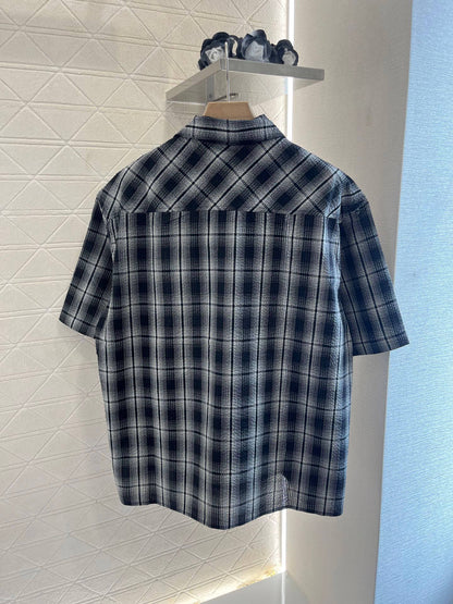 L*♥2025 new products on sale Plaid short-sleeved shirt and shorts set