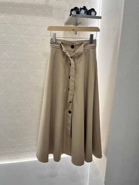 D*♥2025 new products Perforated belt button high waist umbrella skirt