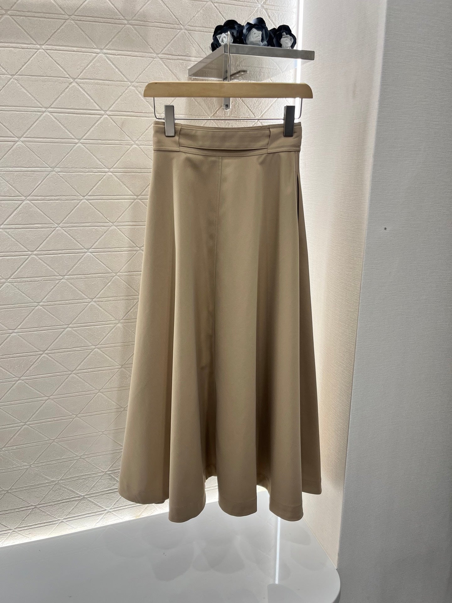 D*♥2025 new products Perforated belt button high waist umbrella skirt
