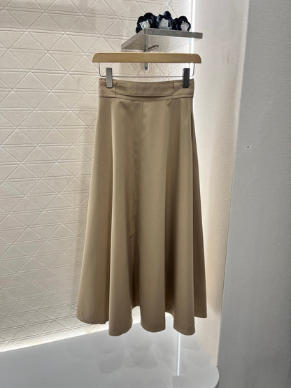 D*♥2025 new products Perforated belt button high waist umbrella skirt