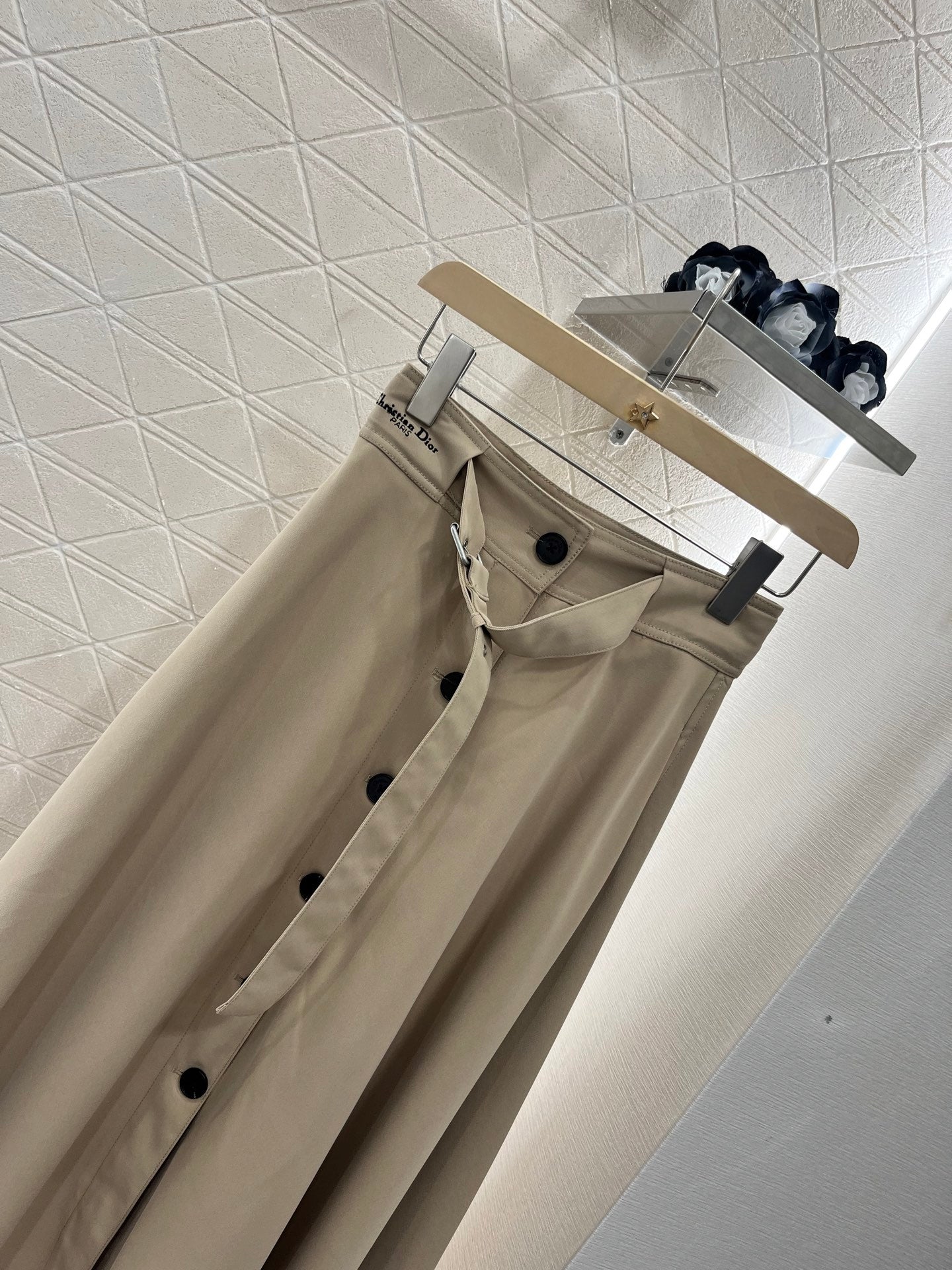 D*♥2025 new products Perforated belt button high waist umbrella skirt