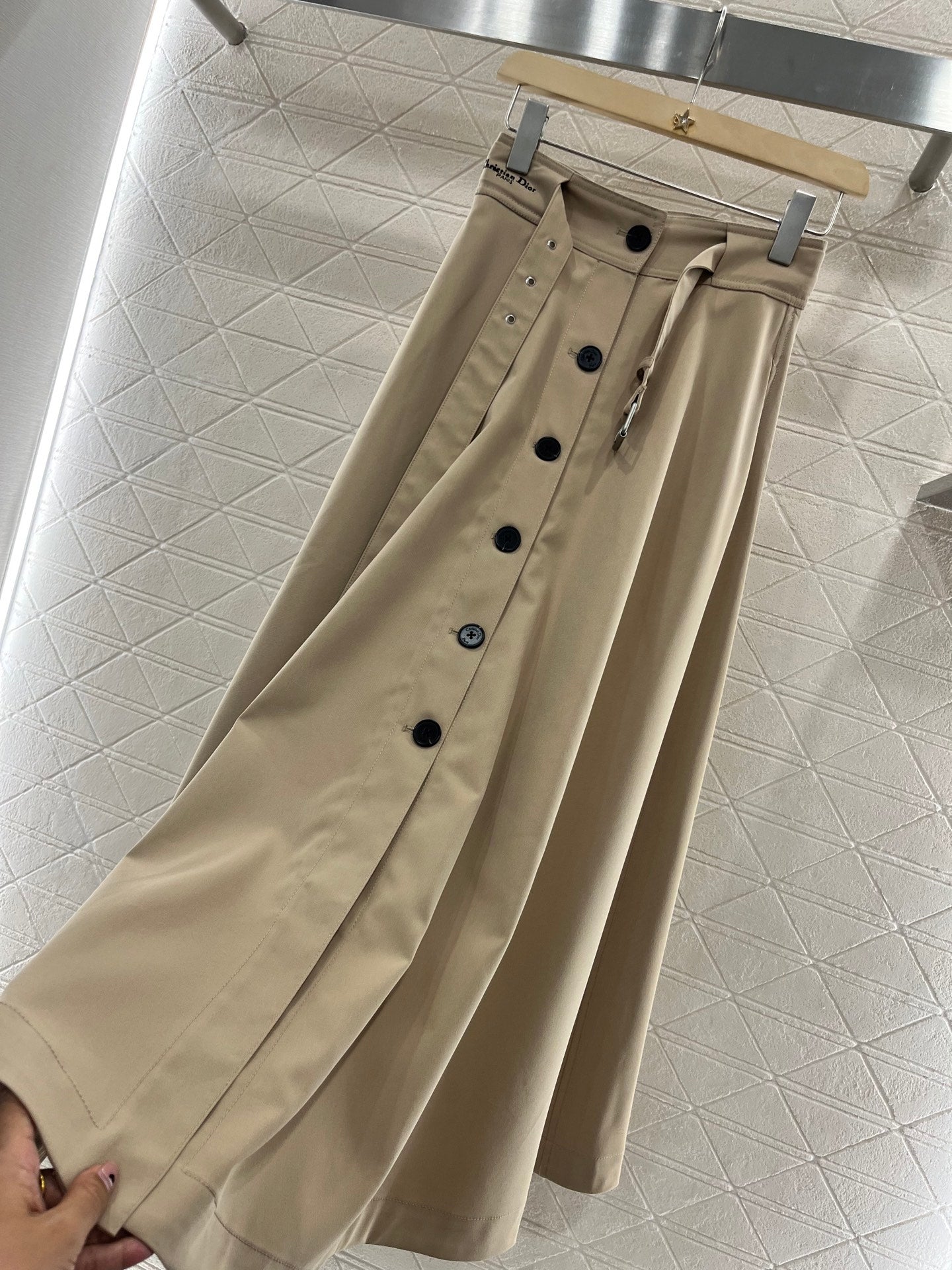 D*♥2025 new products Perforated belt button high waist umbrella skirt