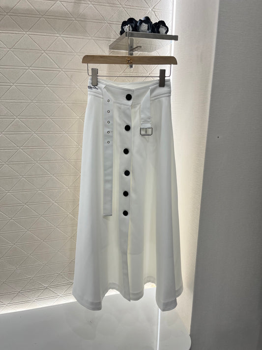 D*♥2025 new products Perforated belt button high waist umbrella skirt
