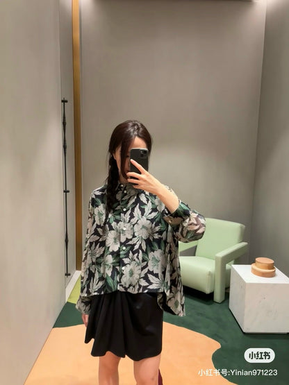 L*♥2025 new products are on sale Reactive printed floral shirt