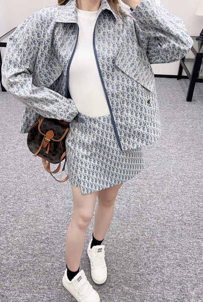 D*♥2025 new products are on sale Jacquard jacket and skirt pants set