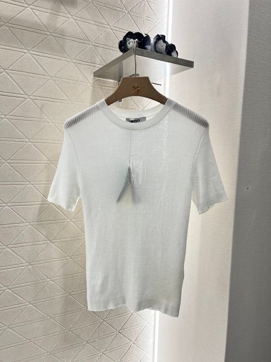 F*♥2025 new products are on sale Hollow letter knitted short sleeves