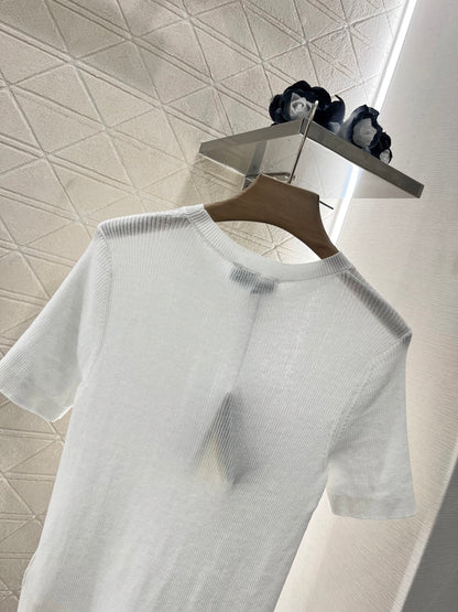 F*♥2025 new products are on sale Hollow letter knitted short sleeves