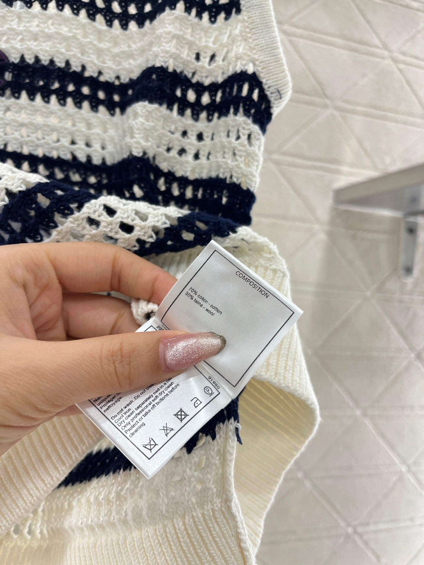 C*♥2025 new products Striped hollow knitted vest
