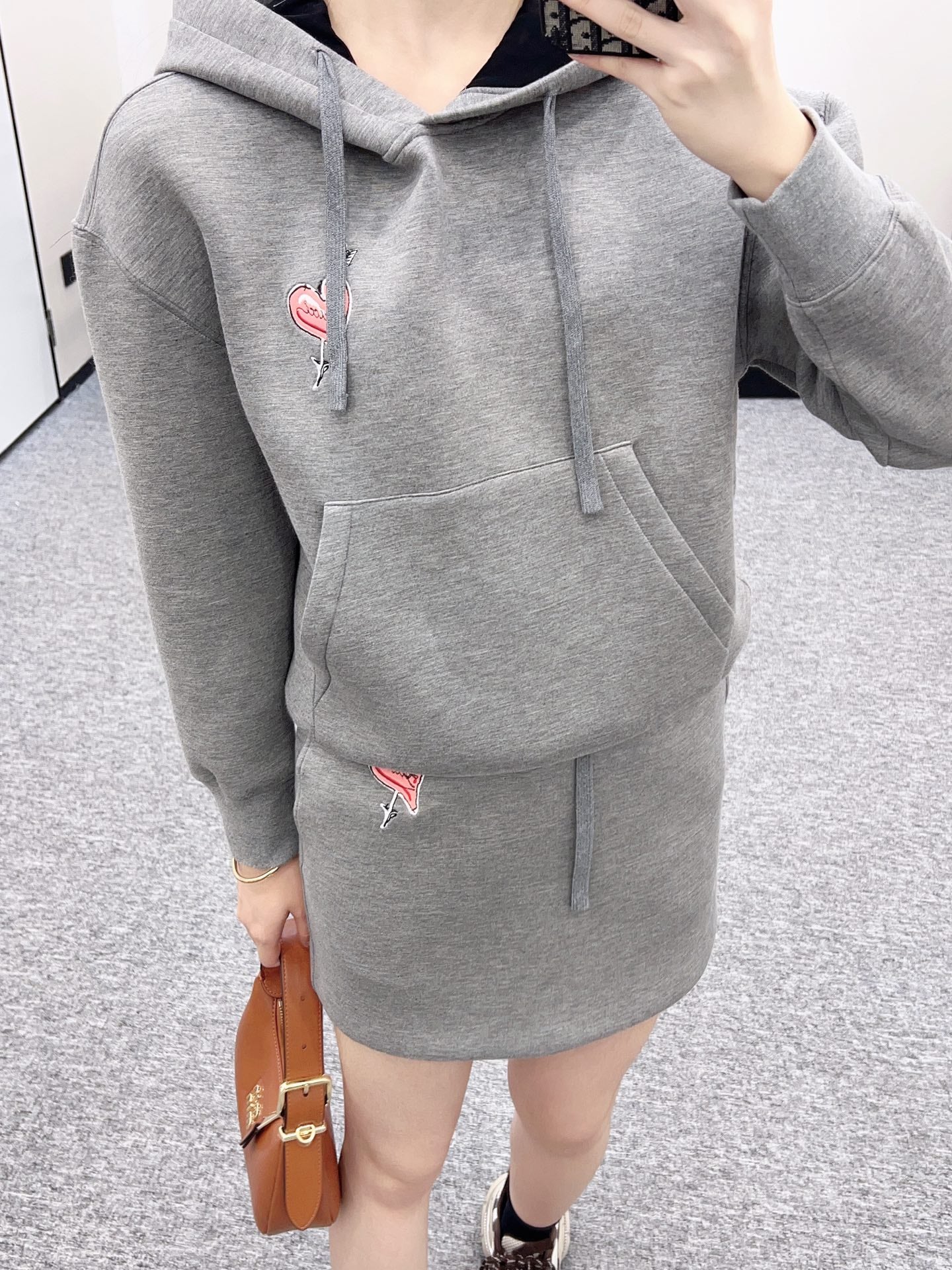 G*♥2025 new products are on sale Hooded drawstring sweatshirt and short skirt set