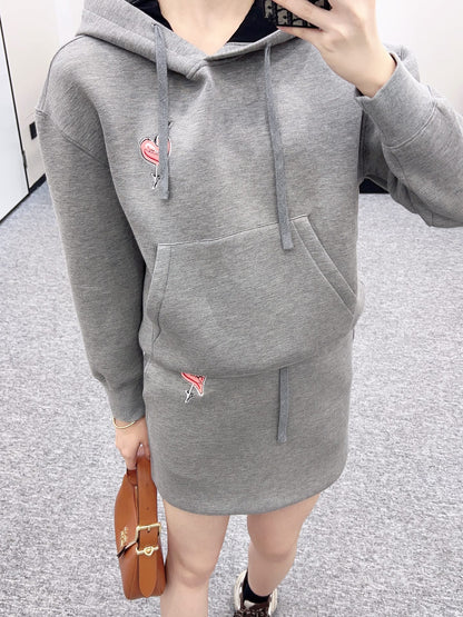 G*♥2025 new products are on sale Hooded drawstring sweatshirt and short skirt set
