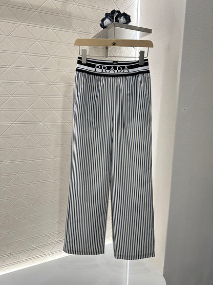 P*♥2025 new products Striped short-sleeved shirt and trousers set
