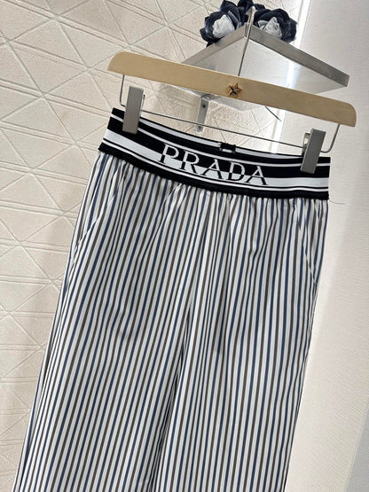 P*♥2025 new products Striped short-sleeved shirt and trousers set