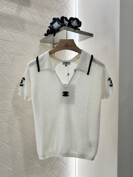 C*♥2025 new product Knitted hollow short sleeves