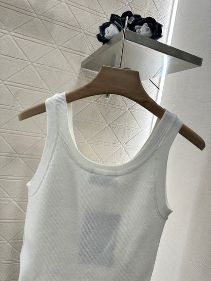 Mi*mi*♥2025 new product Beaded rhinestone knitted vest