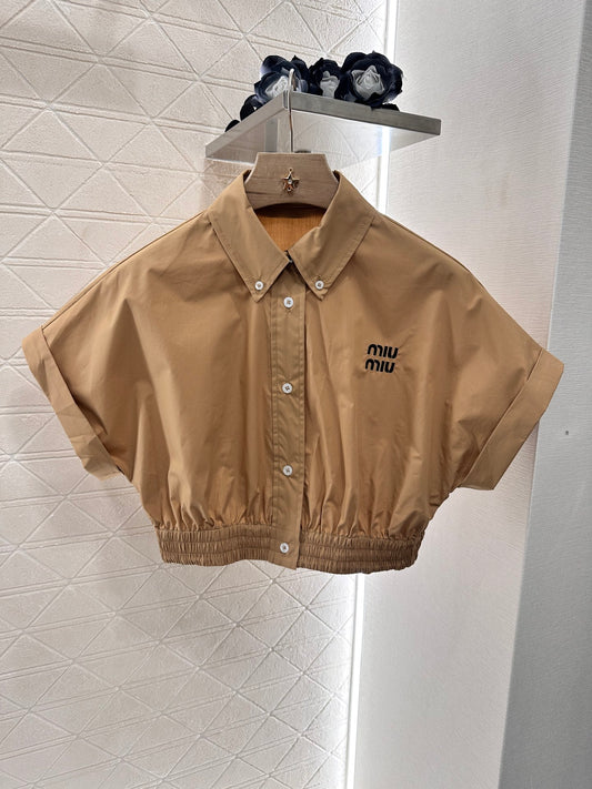 Mi*mi*♥2025 new product Lapel short shirt