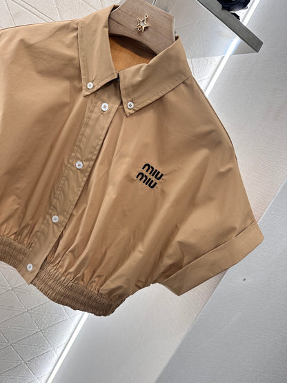 Mi*mi*♥2025 new product Lapel short shirt