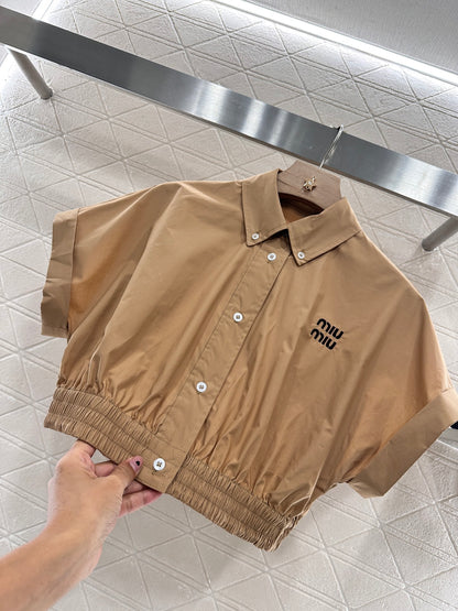Mi*mi*♥2025 new product Lapel short shirt