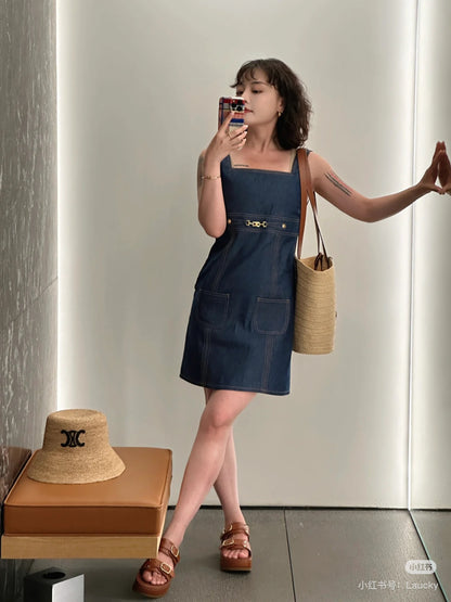 C*♥2025 new products Denim vest skirt