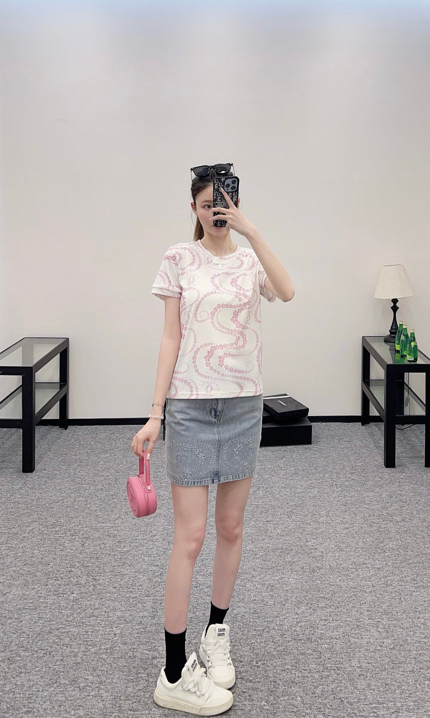 C*♥2025 new product Embroidered denim skirt