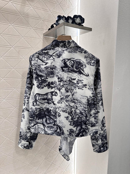 D*♥2025 new product Reactive printed knotted shirt