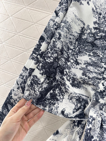 D*♥2025 new product Reactive printed knotted shirt