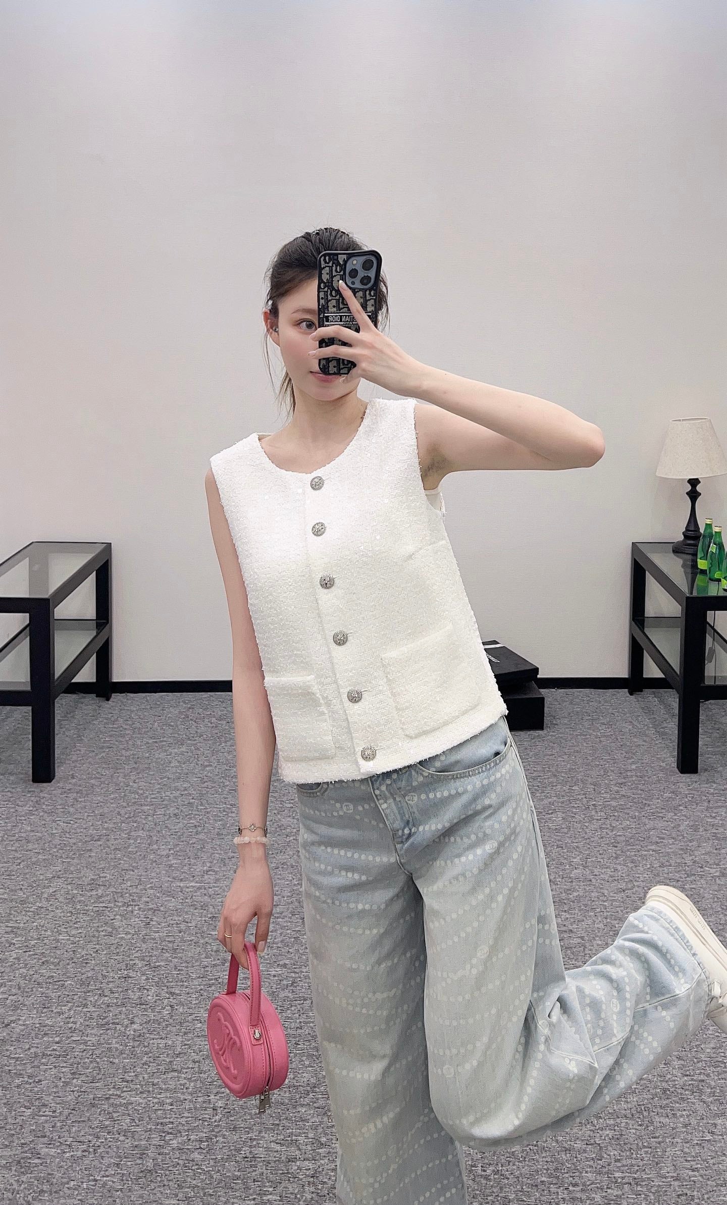 C*♥2025 new product Heavy sequin woven vest