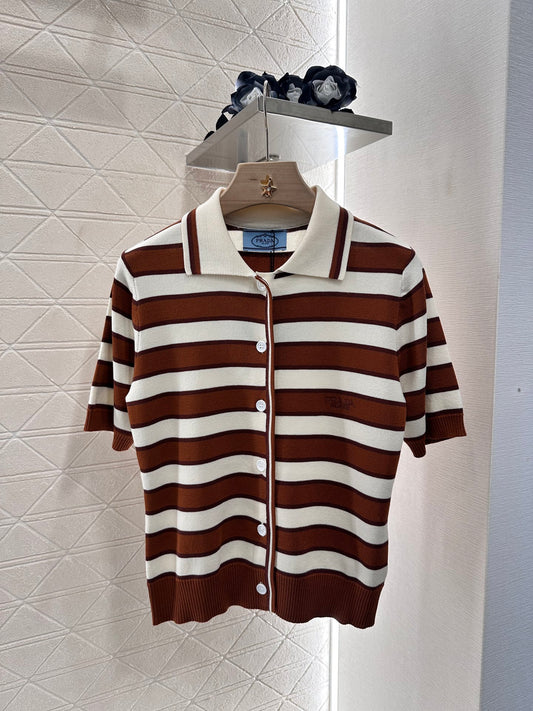 P*♥2025 new product Knitted short-sleeved cardigan