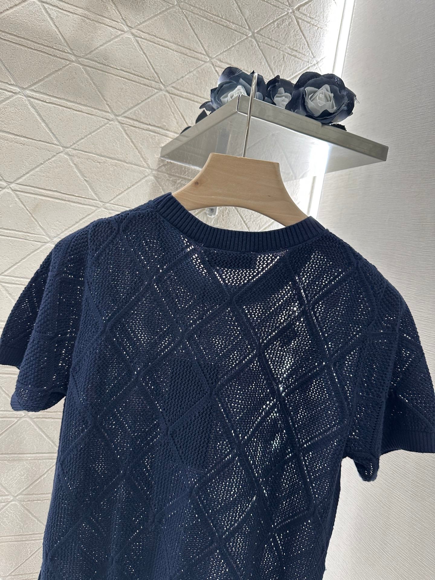 F*♥2025 new product Heart-shaped hollow knitted short sleeves