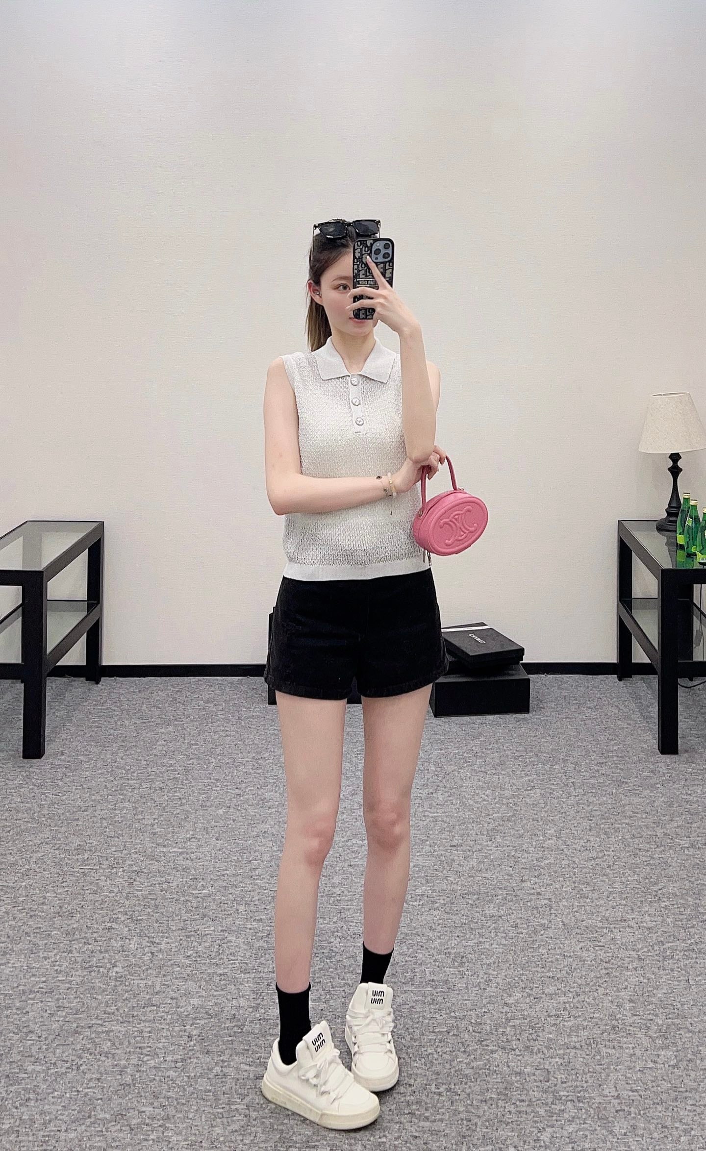 C*♥2025 new product Heavy sequin silver thread knitted vest