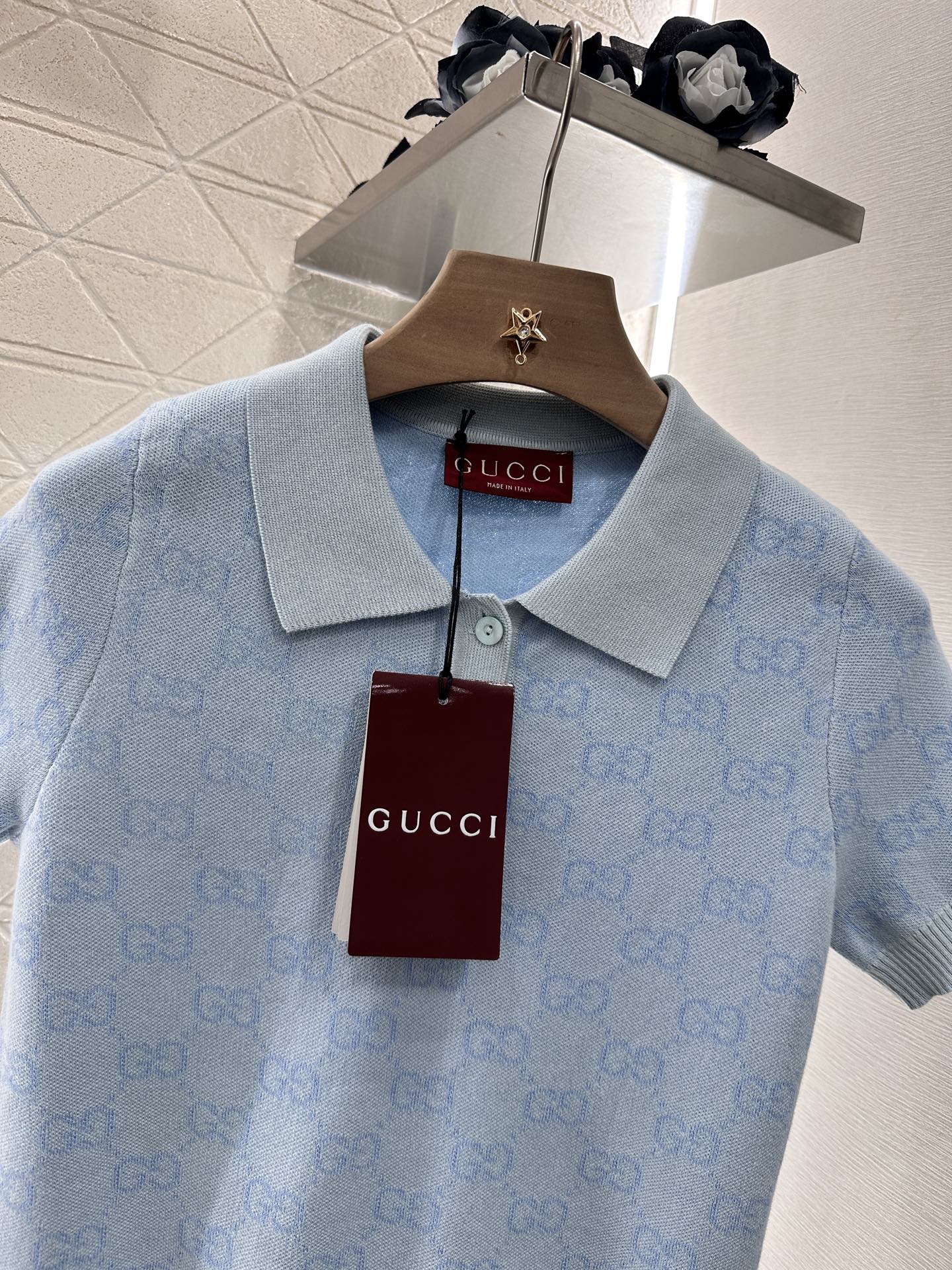 G*♥2025 new product 𝑝𝑜𝑙𝑜 knitted top
