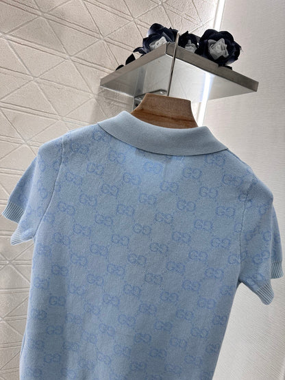 G*♥2025 new product 𝑝𝑜𝑙𝑜 knitted top
