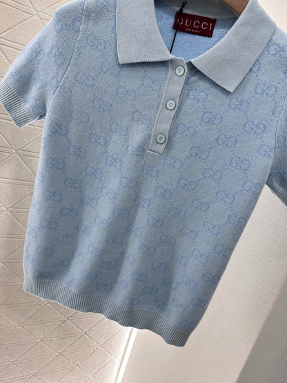 G*♥2025 new product 𝑝𝑜𝑙𝑜 knitted top