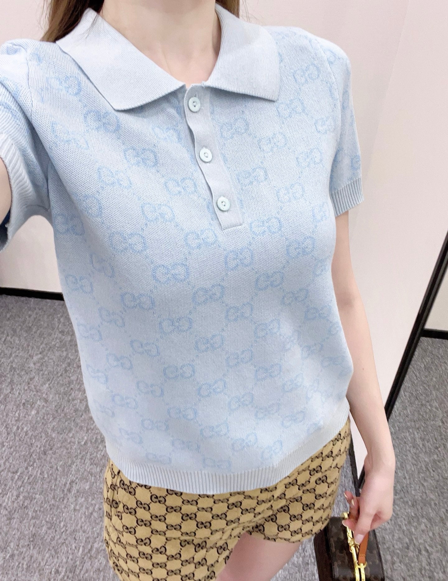 G*♥2025 new product 𝑝𝑜𝑙𝑜 knitted top