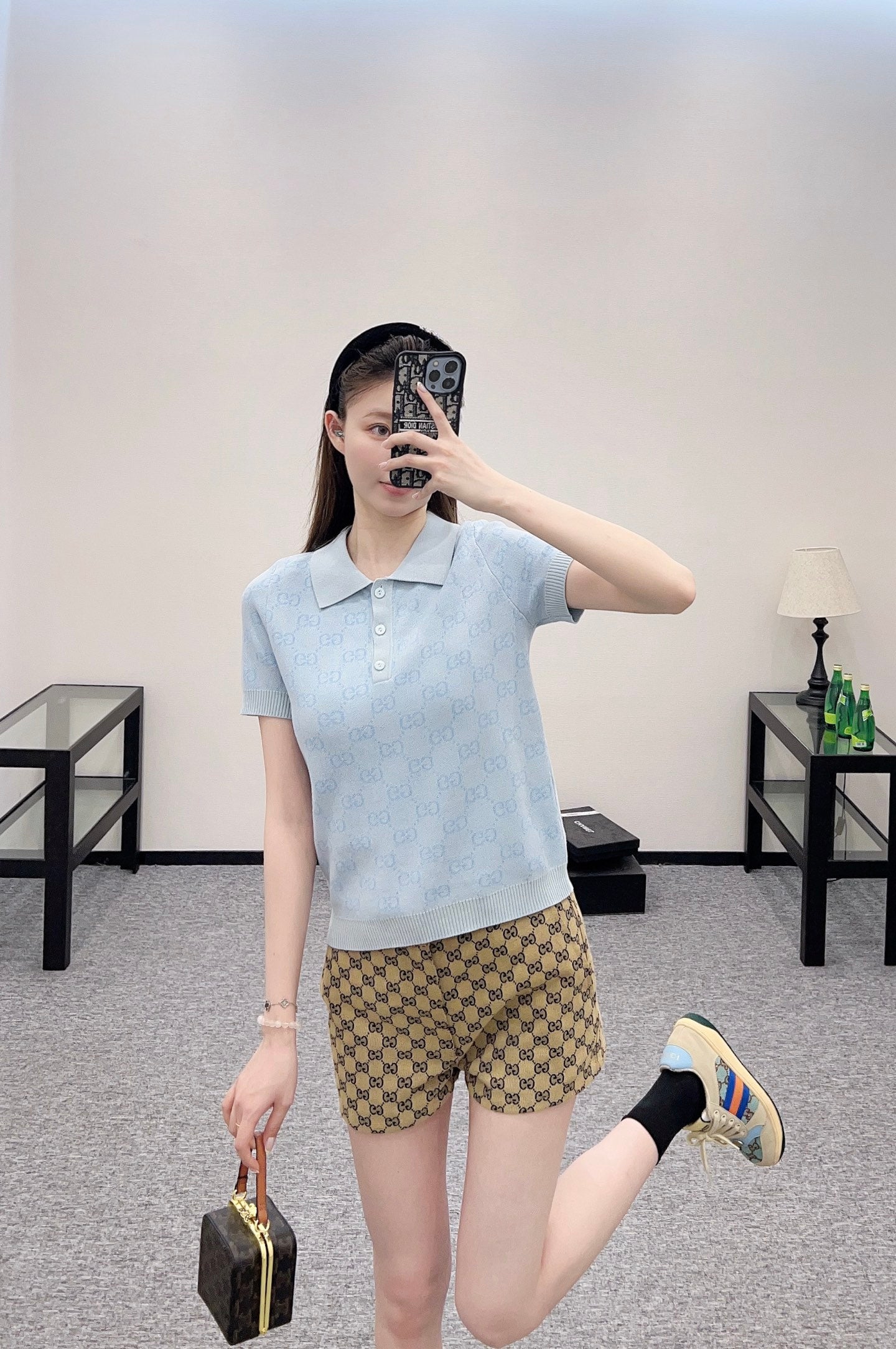 G*♥2025 new product 𝑝𝑜𝑙𝑜 knitted top