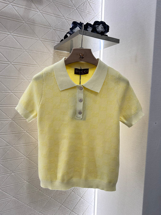 G*♥2025 new product 𝑝𝑜𝑙𝑜 knitted top