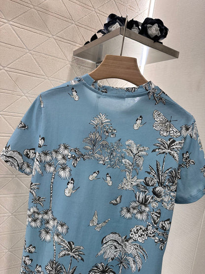 D*♥2025 new product Round neck reactive printing