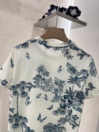 D*♥2025 new product Round neck reactive printing