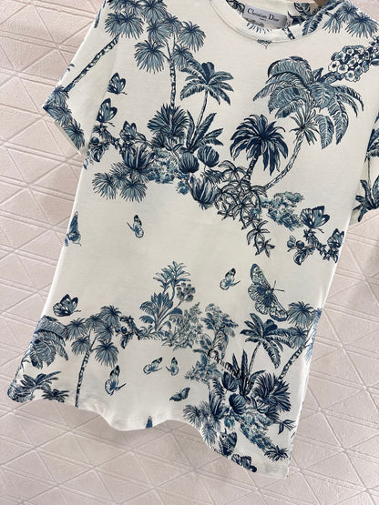 D*♥2025 new product Round neck reactive printing