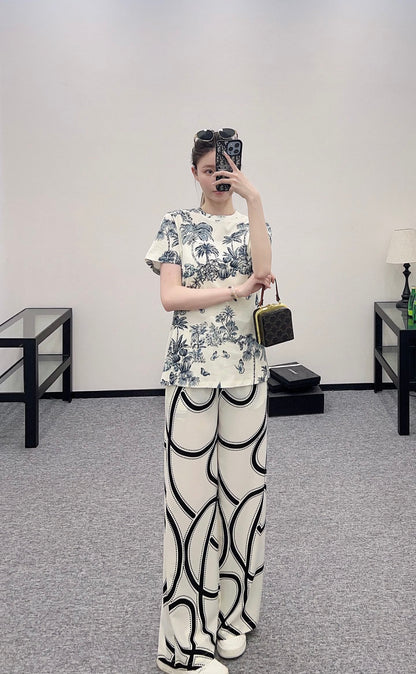 D*♥2025 new product Round neck reactive printing