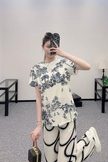 D*♥2025 new product Round neck reactive printing