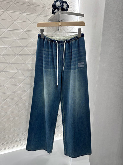 Mi*mi*♥2025 new products Drawstring belt jeans
