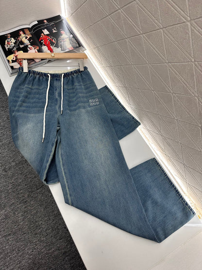 Mi*mi*♥2025 new products Drawstring belt jeans
