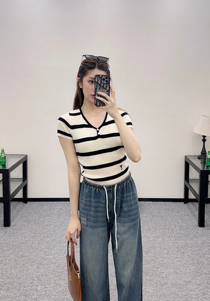 Mi*mi*♥2025 new products Drawstring belt jeans