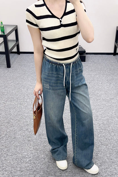 Mi*mi*♥2025 new products Drawstring belt jeans